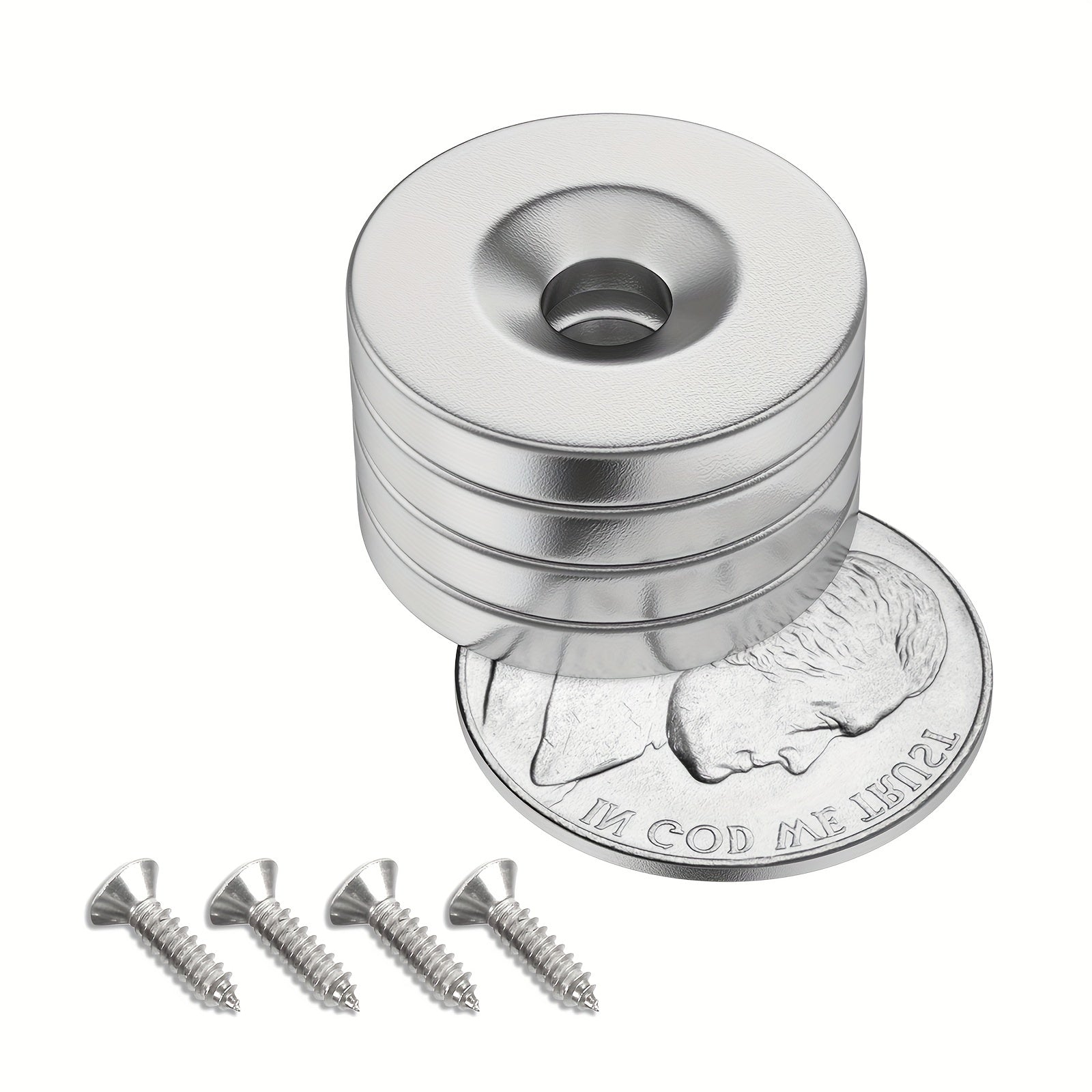 4pcs N35 NdFeB Magnets 20 X 3mm With 5mm Disc Hole Strong Rare Earth Magnets