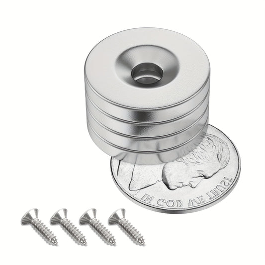 4pcs N35 NdFeB Magnets 20 X 3mm With 5mm Disc Hole Strong Rare Earth Magnets