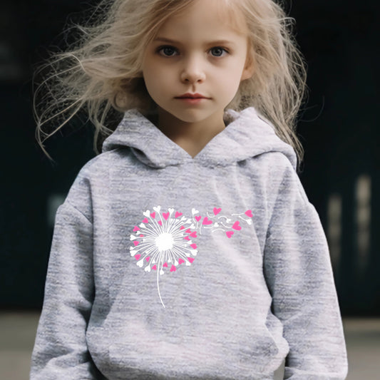 Kid's 2pcs Hearts Print Hoodie & Pants Set Girl's Sporty Clothes