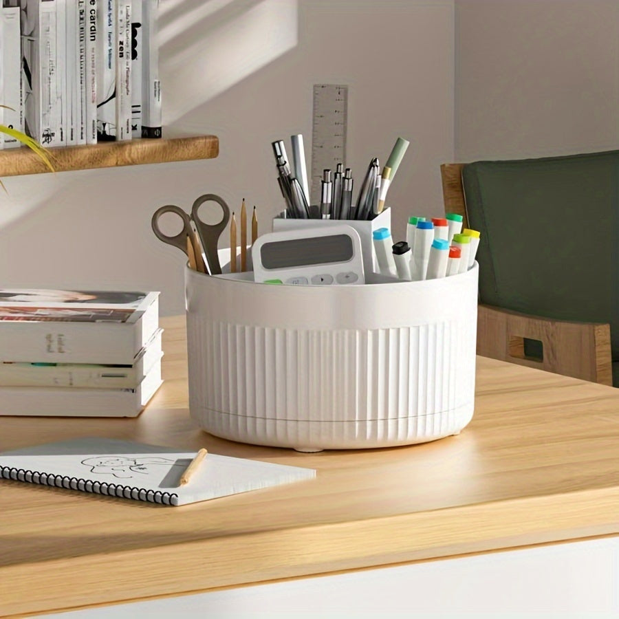 360 Degree Desktop Storage Box Pen Holder Large Capacity Cosmetic Organizer