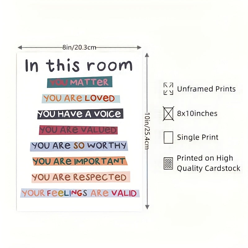 1pc In This Room Diversity Rainbow Poster Classroom Decor