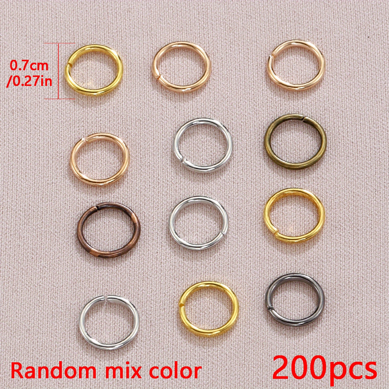 200 Mixed Jump Rings Various Colors Metal Connection Rings Jewelry Chain