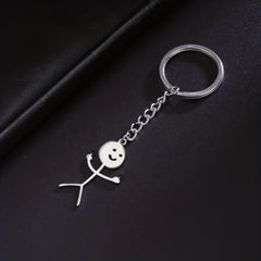 Funny Man Keychain Titanium Steel Couple Gift Keyring
