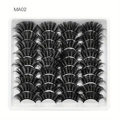 18 Pairs Fluffy False Eyelashes Natural Thick Faux Mink Hair Lashes