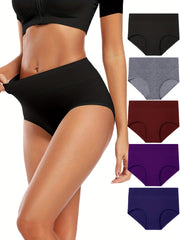 5 Seamless Solid Briefs Comfy Stretchy Intimates Panties Lingerie