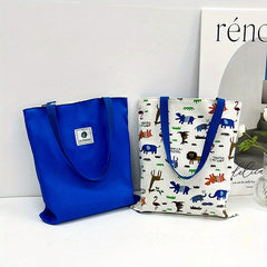 Ethnic Style Canvas Tote Bag Double Sided Shoulder Bag