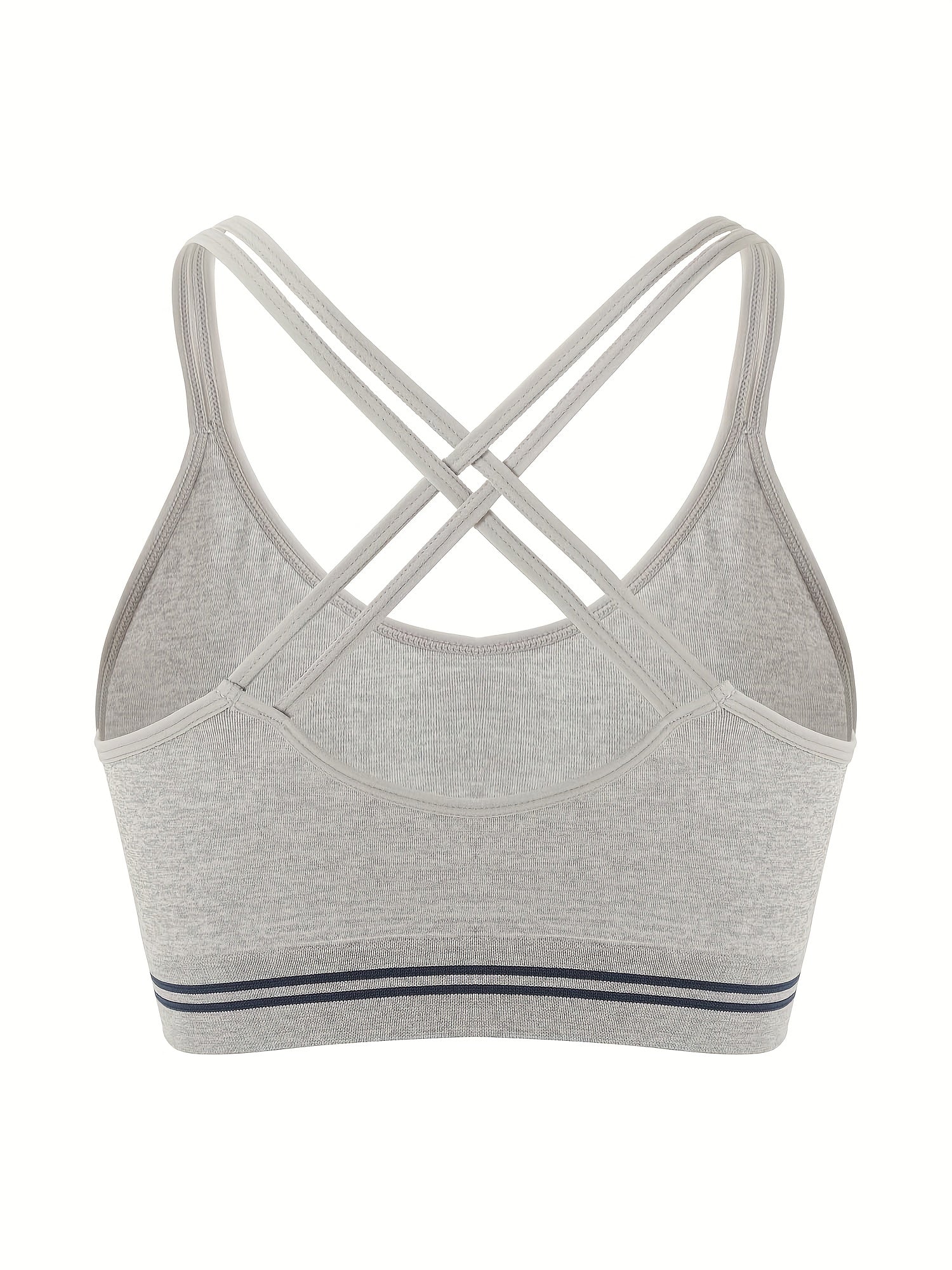  Sports Bra High Stretch Split Strap Cross Back Sports Bra