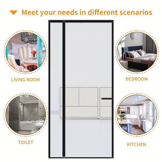 Magnetic Screen Door Thicker Fiberglass Mesh Closure Left Right Side Opening