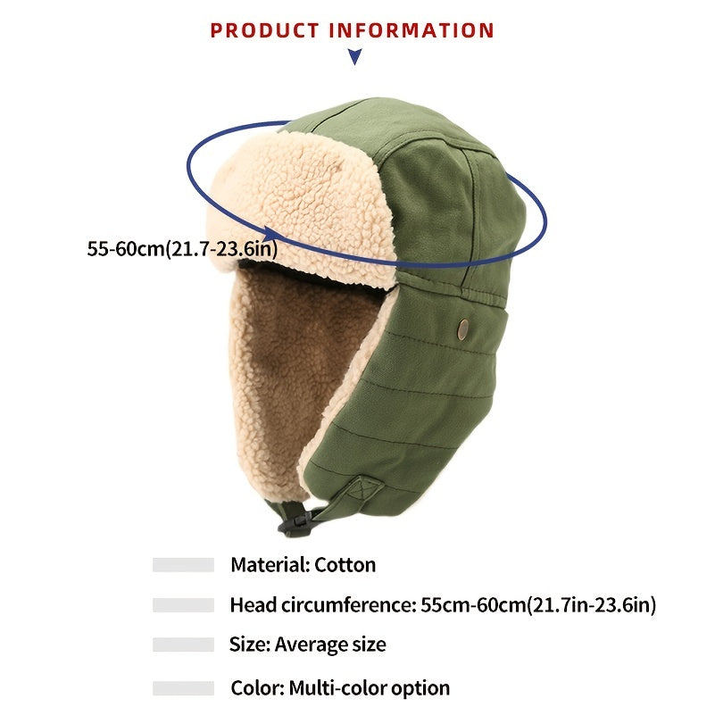 Men's Winter Ushanka Hat with Adjustable Buckle