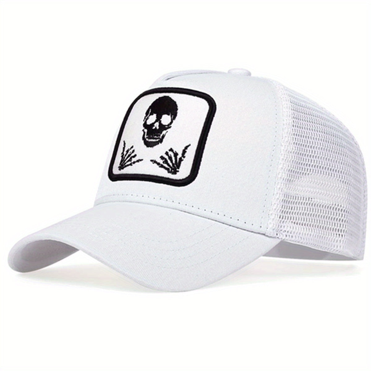 Unisex Sunshade Skull Head Embroidery Baseball Cap