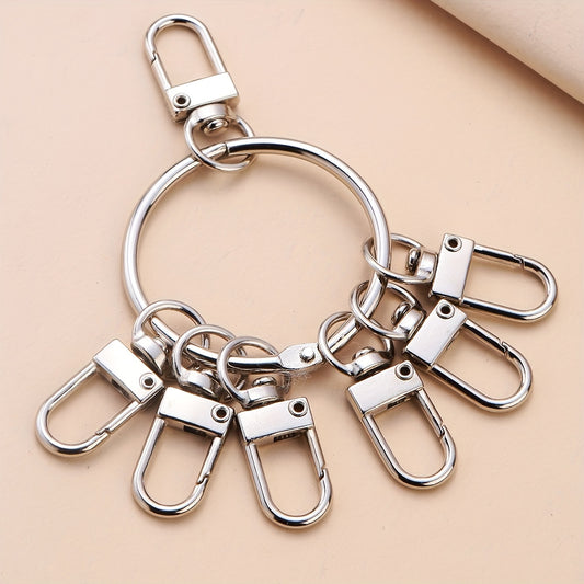 7pcs Metal Key Ring Set Quick Buckle Keychains