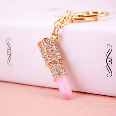 Crystal Rhinestone Lipstick Keyring - Sparkle and Shine
