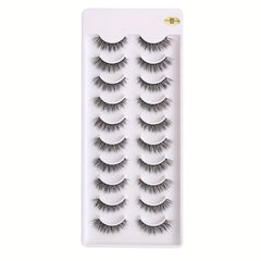 10 Pairs Fluffy False Eyelashes Dramatic 8D Faux Mink Eyelashes