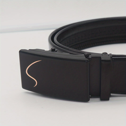 Men's S Pattern PU Casual Business Belt