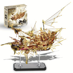 Piececool Nine Heavens 3D Metal Puzzle Kit Burgundy Yellow