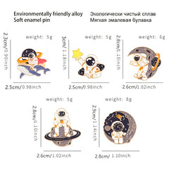 Art Enamel Lapel Pin Set Funny Cartoon Enamel Brooch Pin Pack