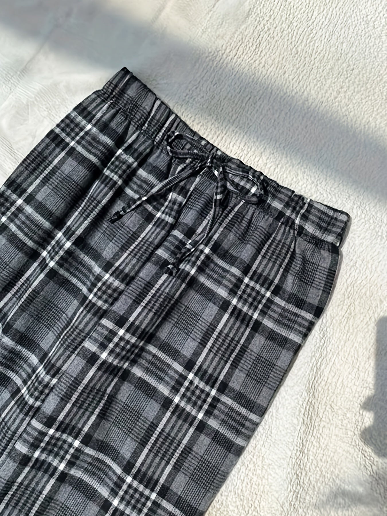Plaid Lounge Pants Elastic Waistband Womens Lounge & Sleepwear