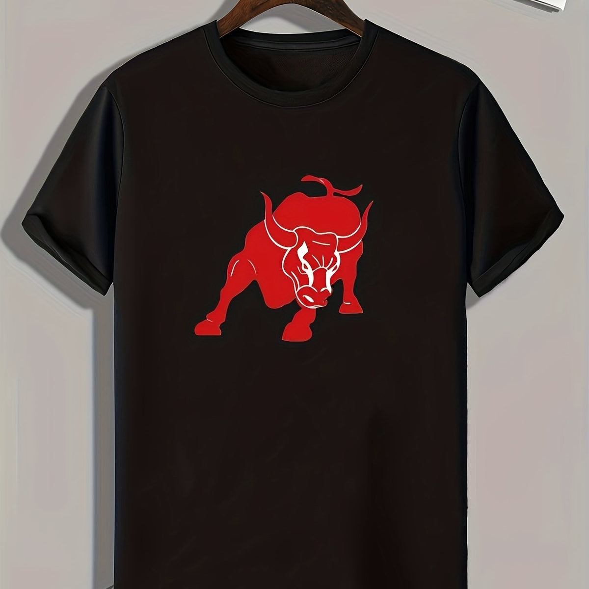 Ox Pattern Print Men's Comfy Sports T-Shirt
