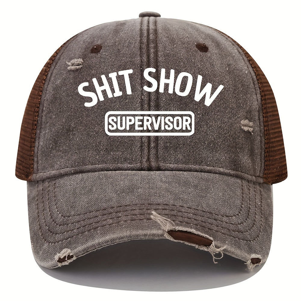Vintage Distressed Mesh Trucker Cap Adjustable Golf Sun Hat