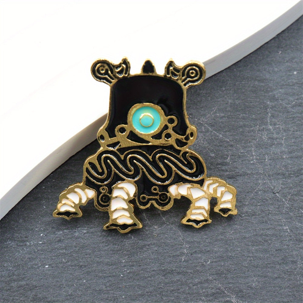 Geometric Shape Alloy Brooch Retro Style for Men