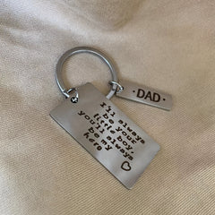 Dad Keychain Pendant Personalized Gift from Son or Daughter