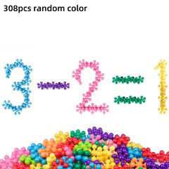 3D Snowflake Plum Blossom Building Blocks Set - Educational Plastic Assemb