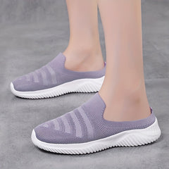 Women's Breathable Knit Mule Sneakers Slip On Outdoor Shoes