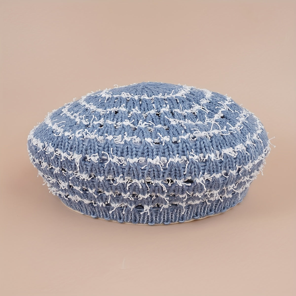 Striped Hollow Beret Hat Summer Breathable All-match Painter Hat