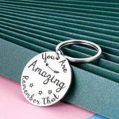 You Are Amazing Inspirational Tag Keychain