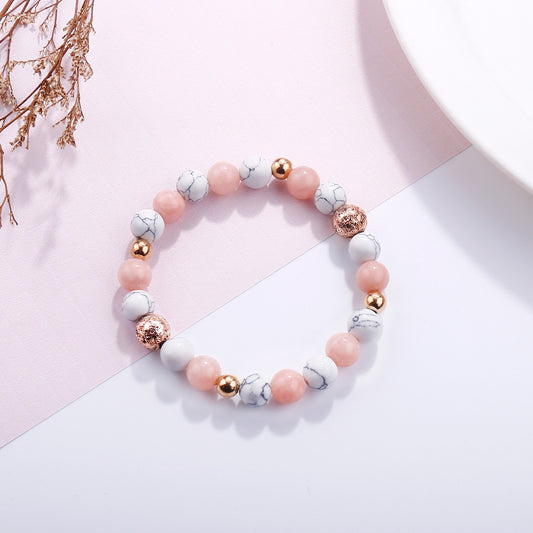 Rose Quartz Beaded Chakra Bracelet Gemstone Healing Crystal Jewelry