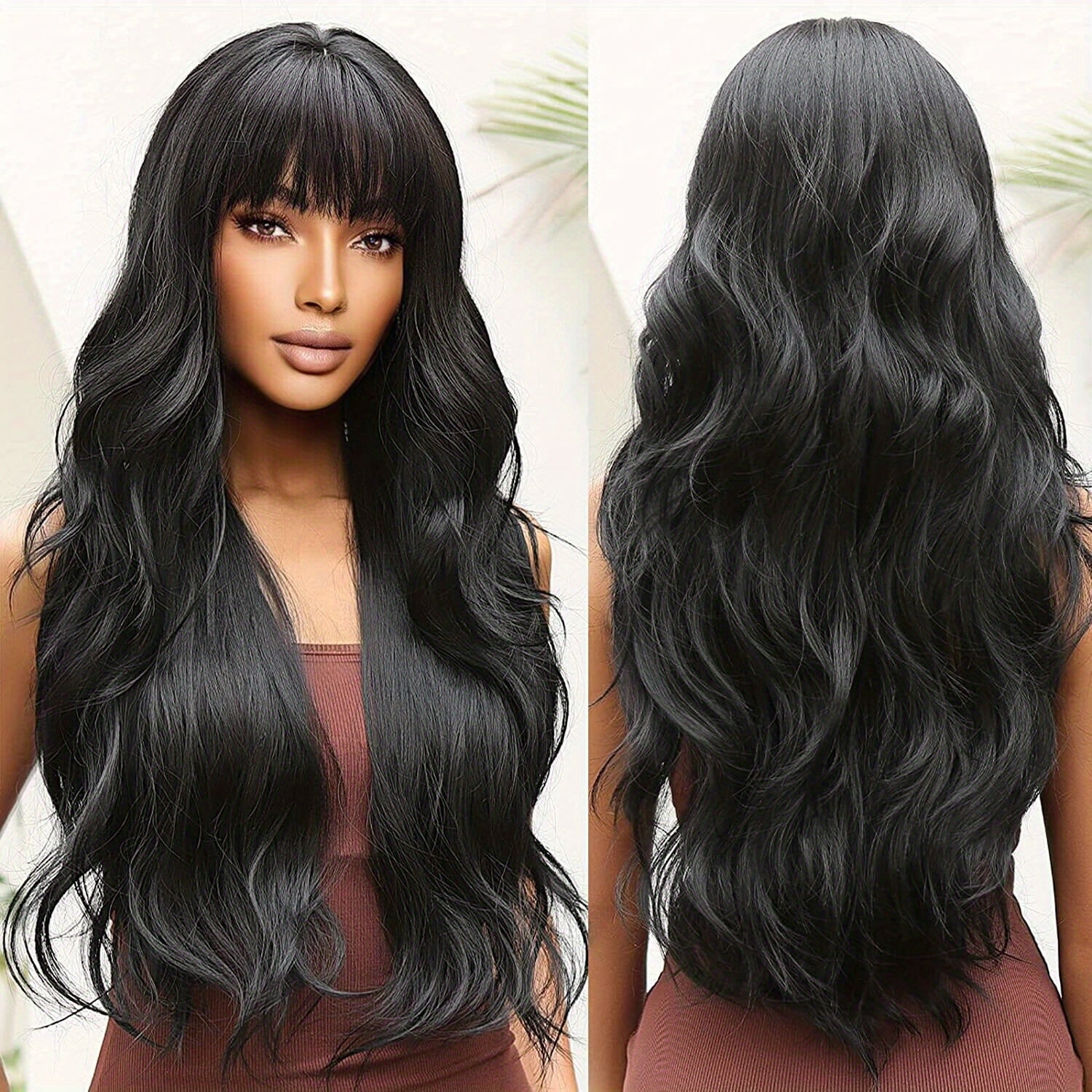 71 12 Cm Butterfly Haircut Wavy Curly Hair Wigs Bangs Women