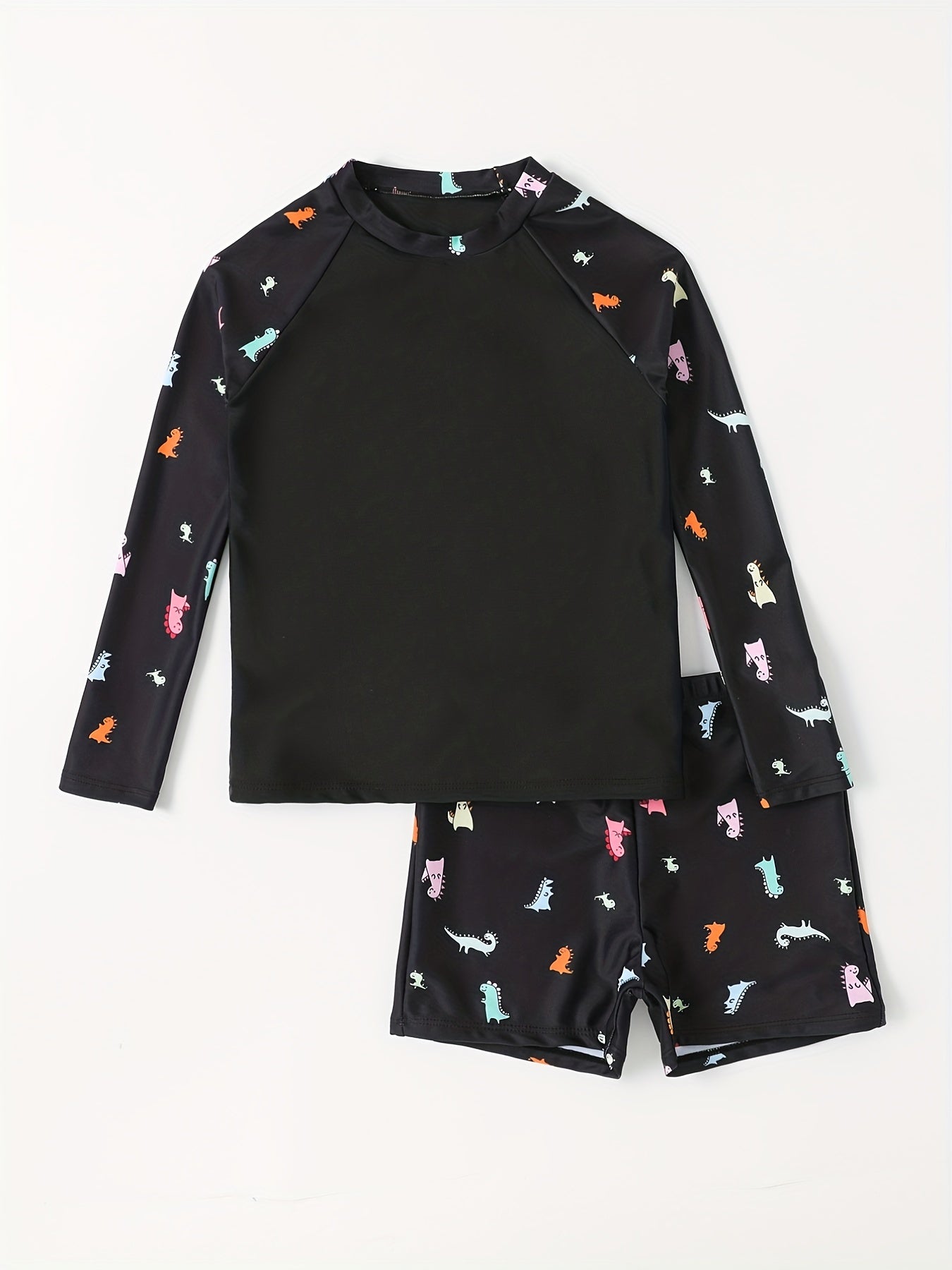 Boys Sunscreen Swimsuit Outfit Long Sleeve Top & Shorts Set