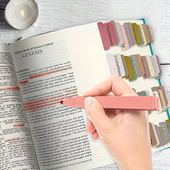 75 Bible Tabs & 6 Highlighters Set - Colorful Tabs for Women
