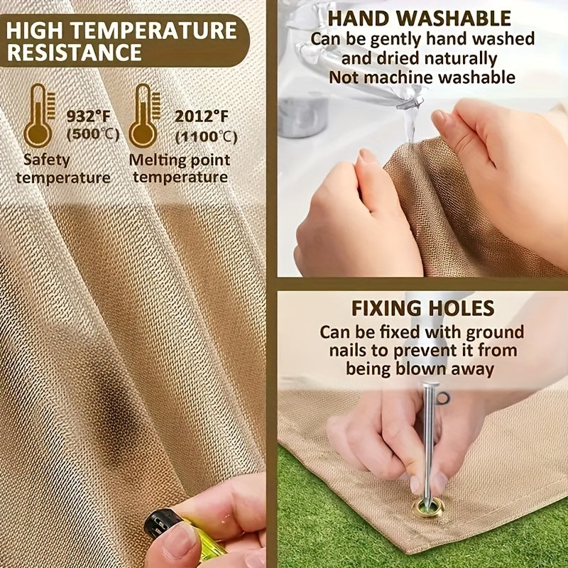 High Temp Resistant Fireproof Blanket for Camping Picnic Outdoor
