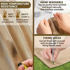 High Temp Resistant Fireproof Blanket for Camping Picnic Outdoor