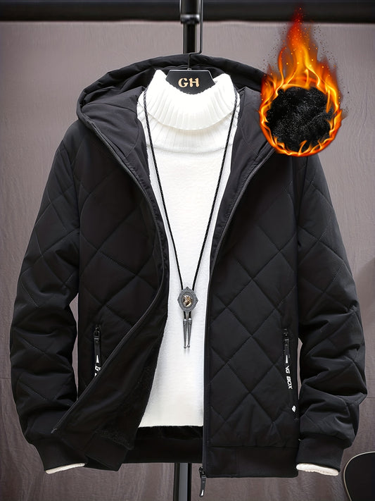 Men's Winter Hooded Coat Thick Warm Zip Up Jacket
