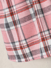 Girls' Plaid Long Sleeve Casual Midi Dress With Hat & Belt for Spring/Autumn