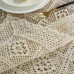 Bohemian Crocheted Cotton Tablecloth for Home Decor