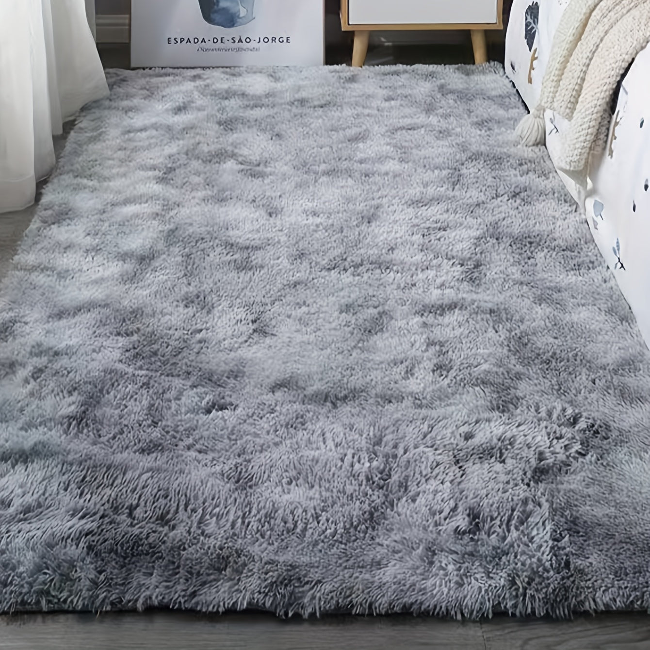 Soft Plush Shaggy Area Rug Fluffy Carpet Bedroom Living Room Non Slip