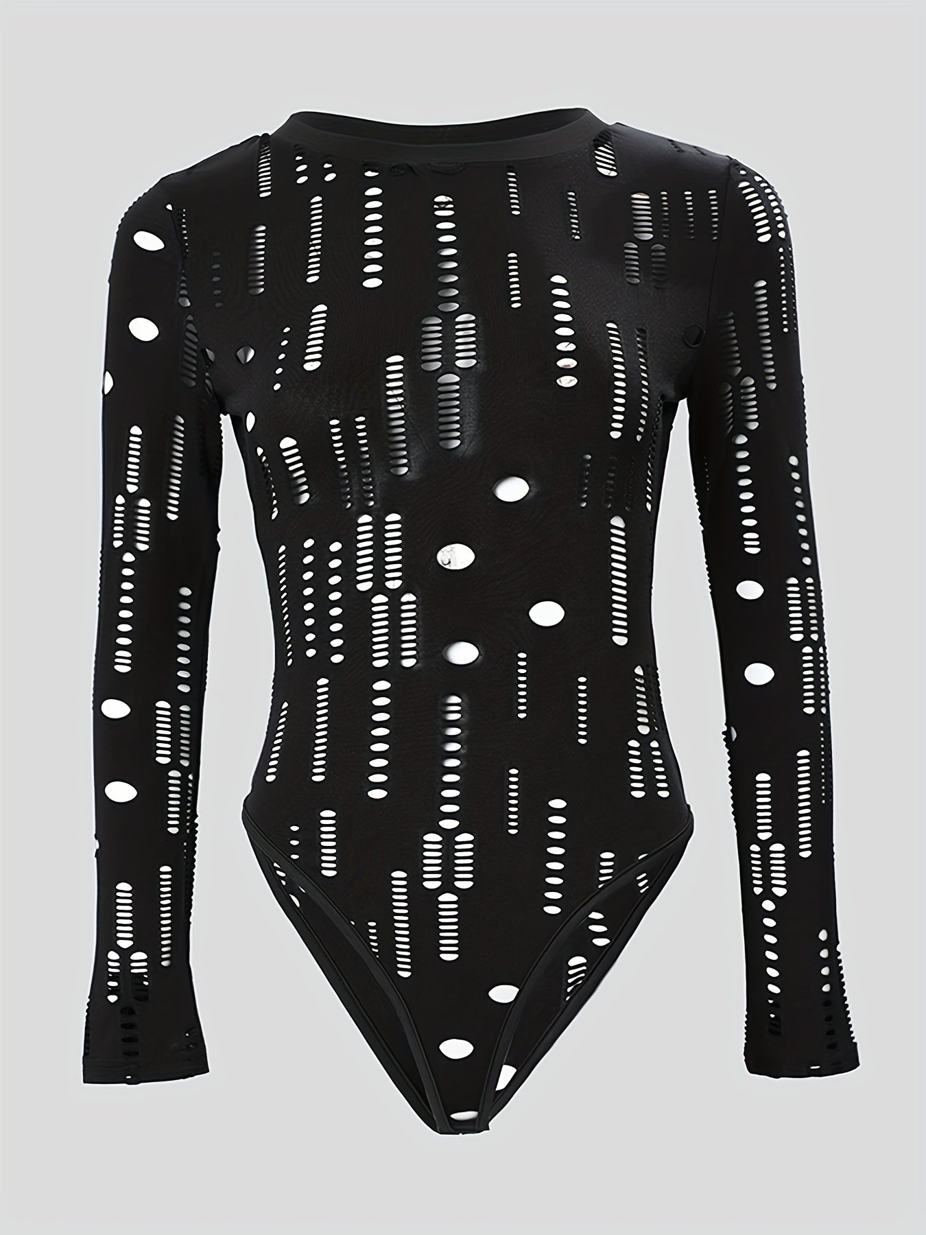 Sexy Cut Out Slim Bodysuit with Long Sleeves