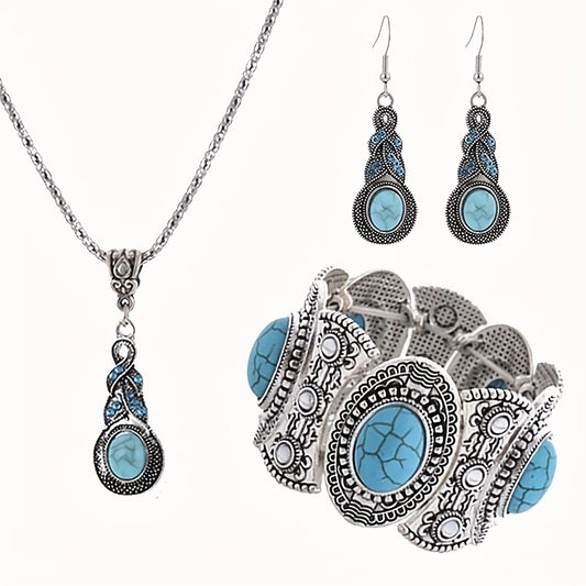 Vintage Turquoise Jewelry Set for Women