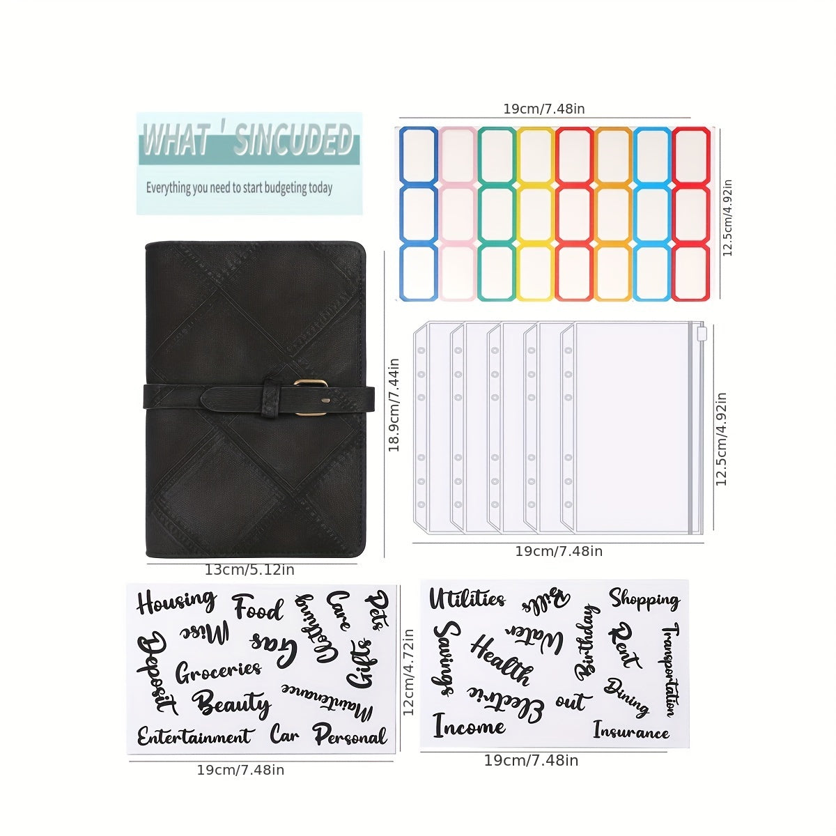 Budget Binder A6 Business Cash Budget Financial Planner With Zipper Envelopes
