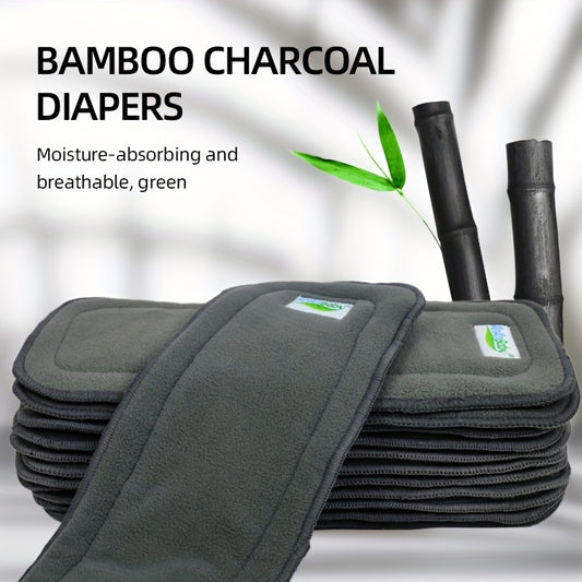2pcs 3 Layers Microfiber Diaper Insert 4 Layers Bamboo Charcoal Insert