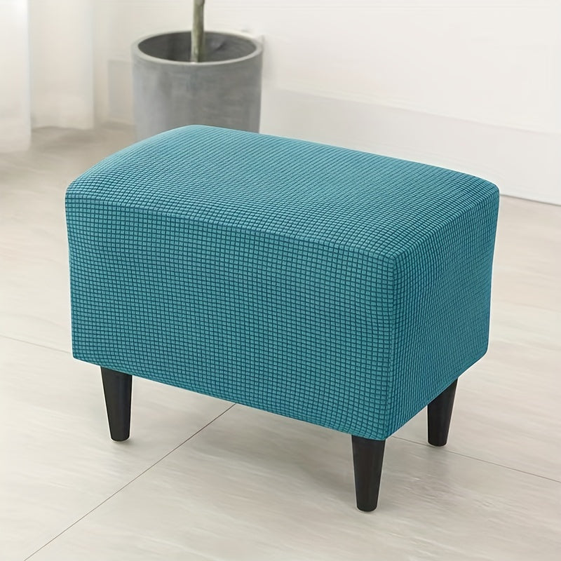 Stretch Footstool Slipcover Small Rectangle Storage Stool Cover