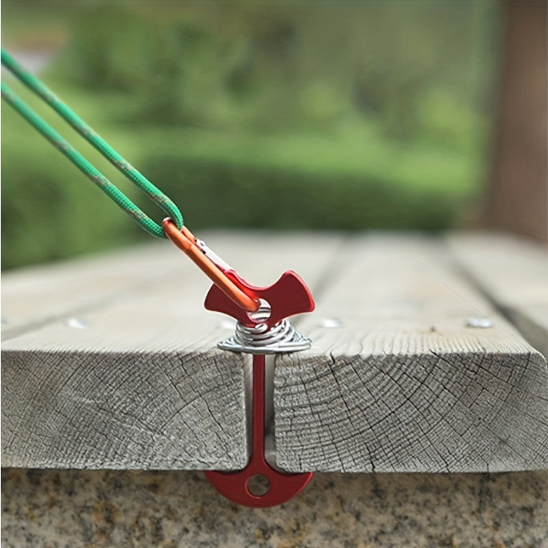 Outdoor Camping Canopy Wind Rope Buckles Fishbone Spring Pegs