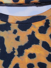  Leopard Print Long Sleeve Maxi Dress