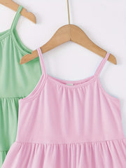 2pcs Toddler Girls Spaghetti Strap Swing Dress for Sunmmer