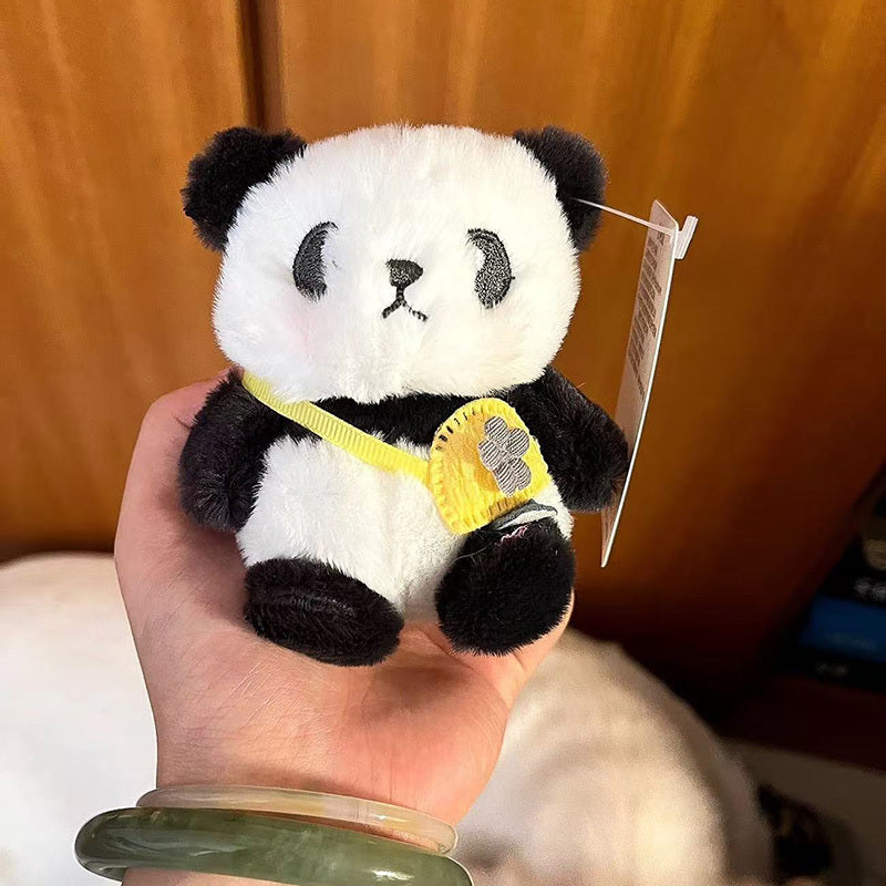 2pcs Panda Keychain Doll Christmas Holiday Present Plush Doll Handcrafted Feel
