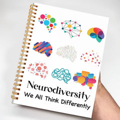 Neurodiversity Think Different Notebook Colorful Brain Illustrations 50 Pages