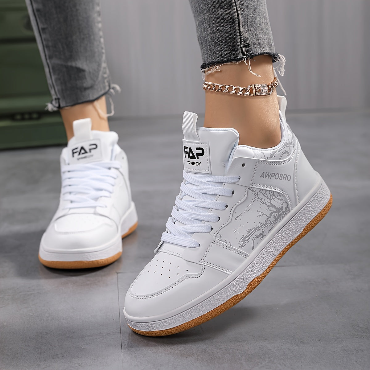 High Top Flat Skate Shoes Casual Non Slip Walking Shoes